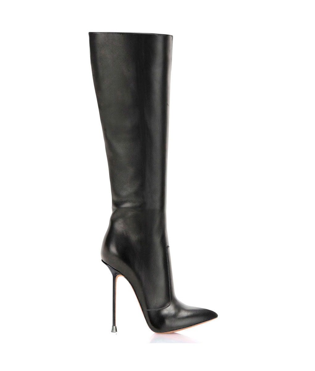 Dorbeon Black · Charlotte Luxury Boots · Luxury High Heel Pointy Boots · Di Marni - Vicenzo Rossi · Custom made · Made to measure · Luxury Pointy High Heel Boots · Stiletto Boots