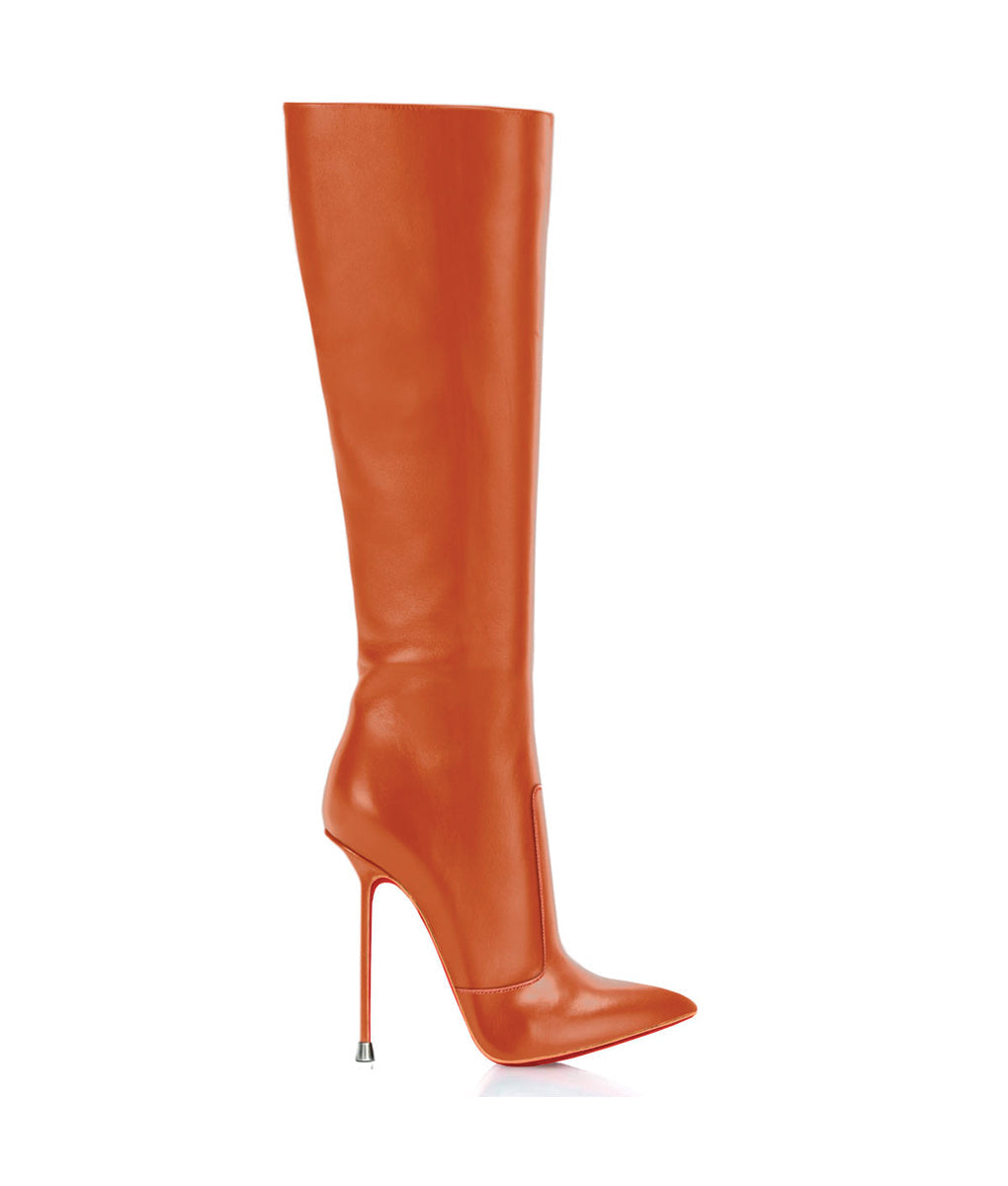 Dorbeon English Tan · Charlotte Luxury Boots · Luxury High Heel Pointy Boots · Di Marni - Vicenzo Rossi · Custom made · Made to measure · Luxury Pointy High Heel Boots · Stiletto Boots