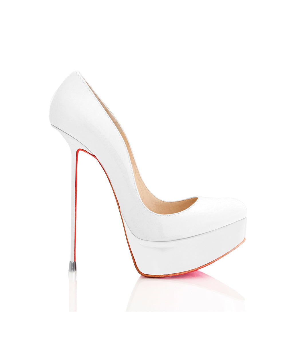 Oxia White Patent · Charlotte Luxury Shoes · Luxury High Heel Platform Shoes · Di Marni - Vicenzo Rossi · Custom Made · Made to measure · Luxury Platform High Heel Shoes · Luxury Shoes