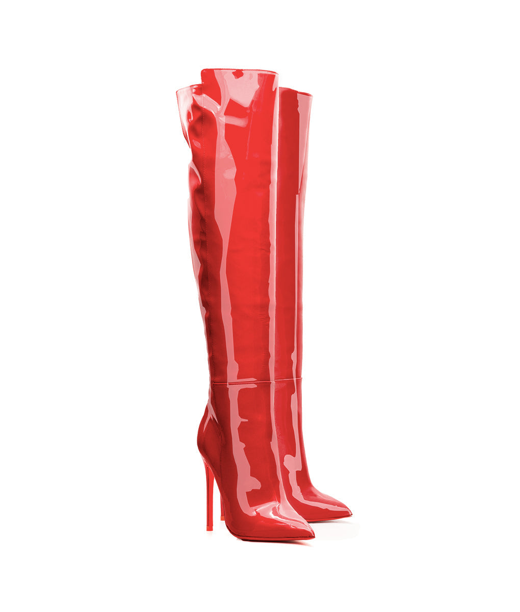 Bessel Red Patent · Charlotte Luxury High Heels Boots · Ada de Angela Boots · High Heels Boots · Luxury Boots · Over Knee Boots · Stiletto · Leather Boots
