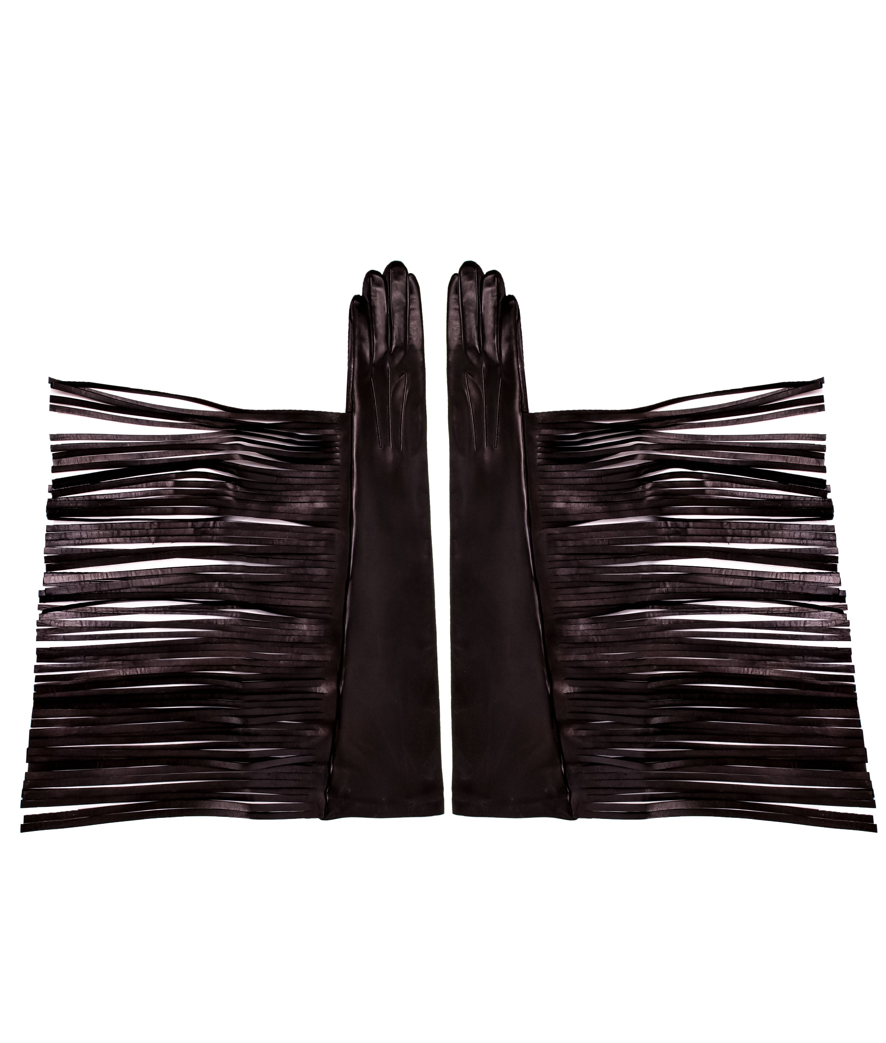 Tarf Black 19 - Opera Long Leather Woman Gloves - Ada de Angela Gloves - Special and fetishism leather long gloves covered with spikes studs. Ready to be your New Favorite Gloves in Your wardrobe - Long Opera Leather Gloves