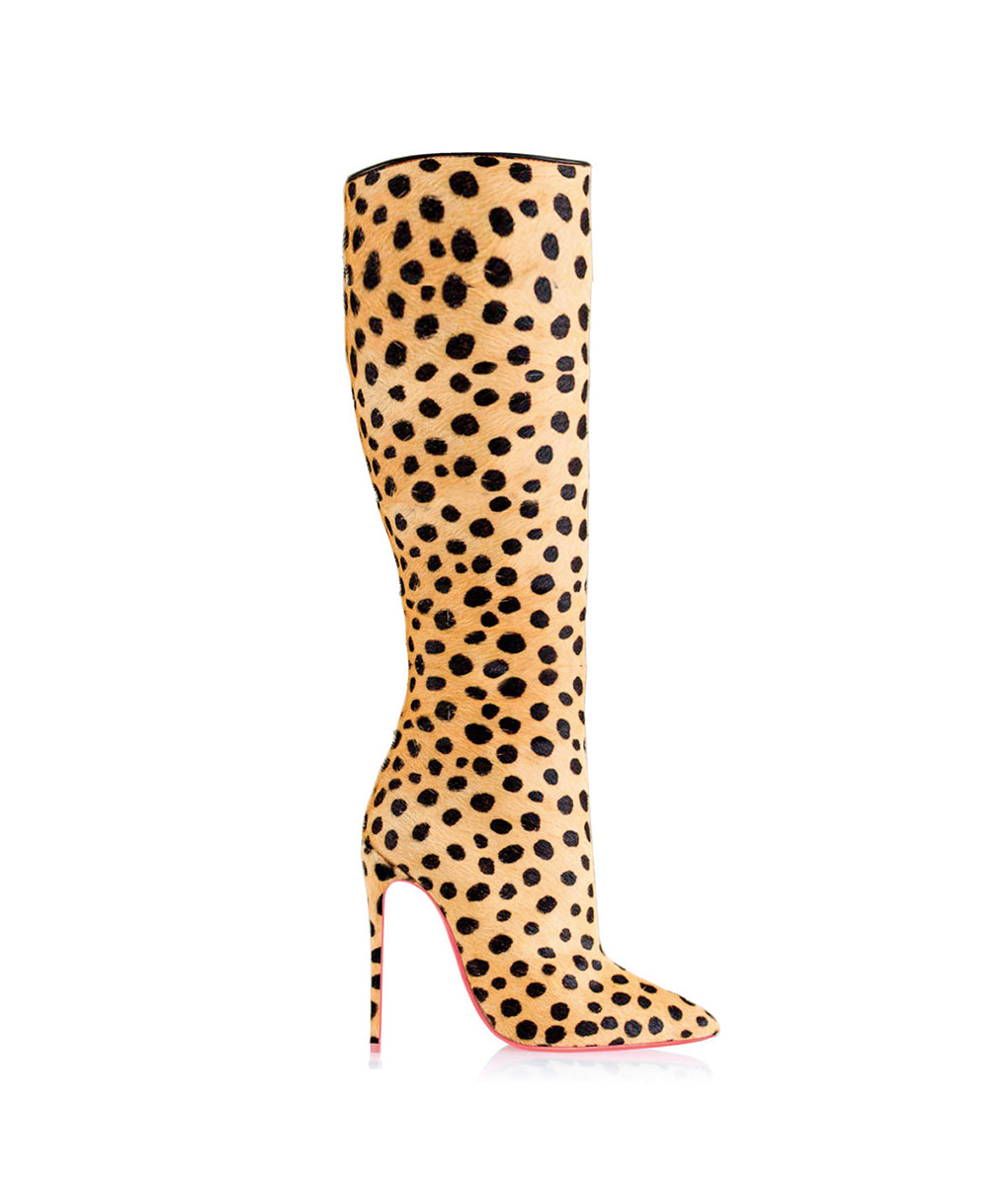 Vega Cheetah Ponny Hair · Charlotte Luxury High Heels Knee High Boots · Ada de Angela Shoes · High Heels Boots · Luxury Boots · Knee High Boots · Stiletto · Leather Boots