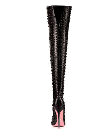 Ankaa 120 BLACK · NAPA - Luxury Heel Boots - Woman - Charlotte Luxury  · Luxury High Heel Pointy Boots · Ada de Angela  · Custom made · Made to measure · Luxury OTK Thigh High Heel Boots · Boots