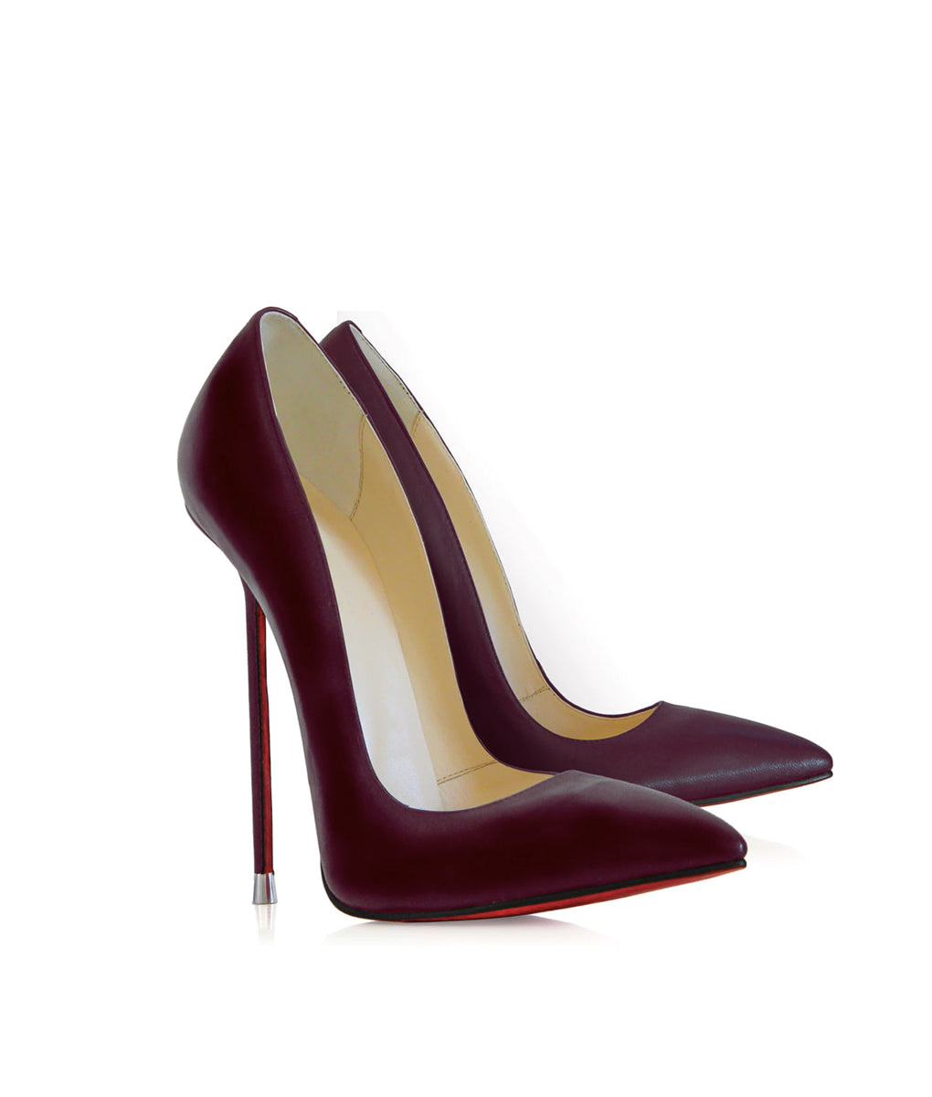 Akhira Aubergine  · Charlotte Luxury Shoes · Luxury High Heel Pumps · Di Marni - Vicenzo Rossi · Custom made · Made to measure · Black Luxury Pumps High Heel Shoes · Stiletto Shoes