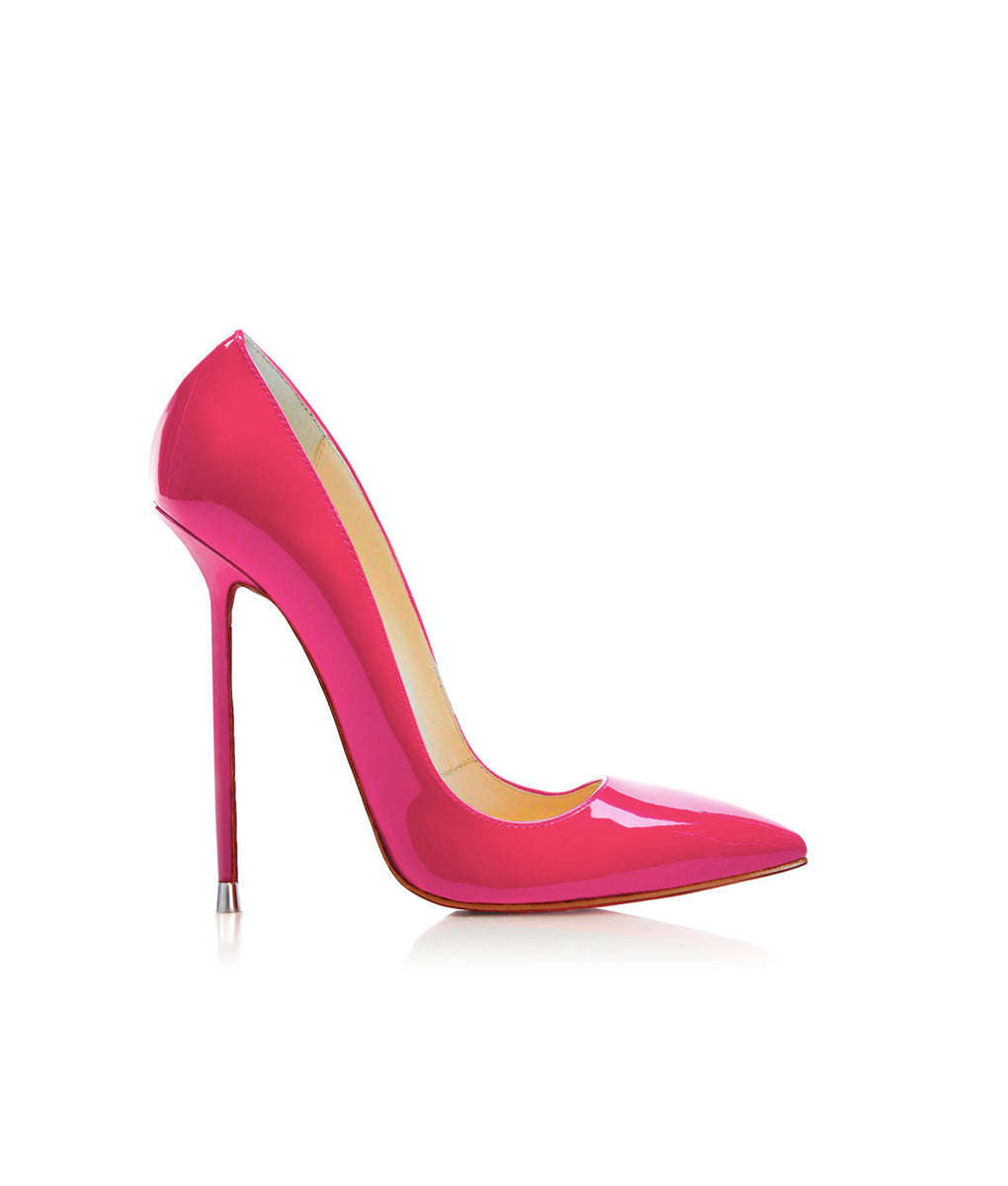 Akhira Fuchsia Patent  · Charlotte Luxury Shoes · Luxury High Heel Pumps · Di Marni - Vicenzo Rossi · Custom made · Made to measure · Black Luxury Pumps High Heel Shoes · Stiletto Shoes