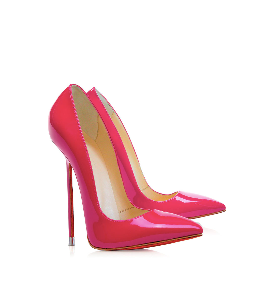 Akhira Fuchsia Patent  · Charlotte Luxury Shoes · Luxury High Heel Pumps · Di Marni - Vicenzo Rossi · Custom made · Made to measure · Black Luxury Pumps High Heel Shoes · Stiletto Shoes
