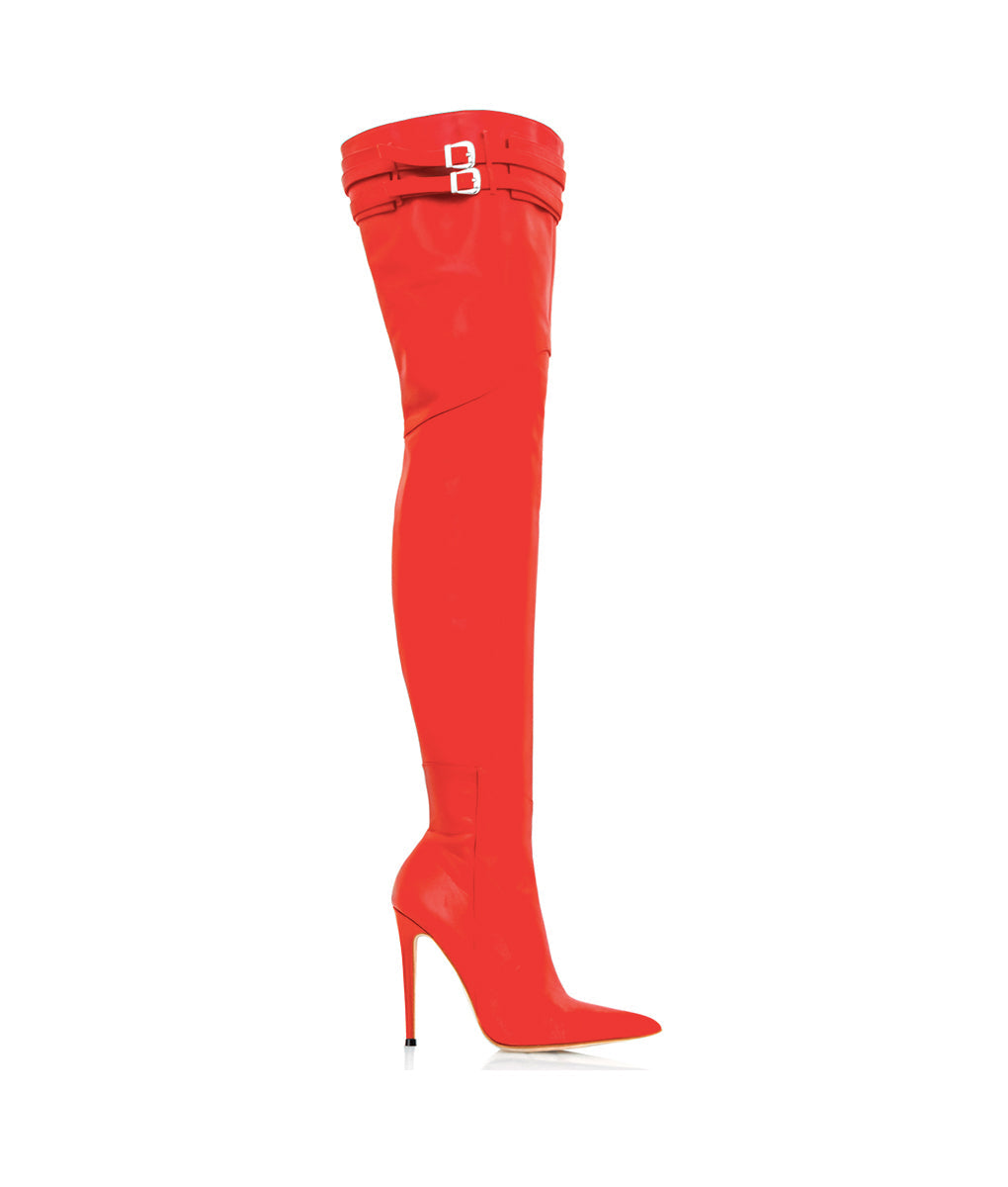 Dalina Red · Charlotte Luxury Boots · Luxury High Heel Over Knee Boots · Cq Couture · Custom Made · Made to measure · Luxury High Heel Thigh High Boots · Boots
